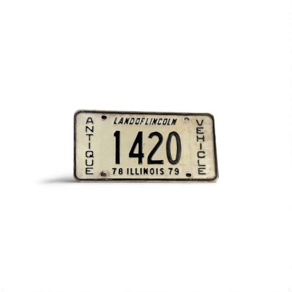 1978 ILLINOIS ANTIQUE VEHICLE LICENSE PLATE 1 420