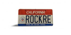 CALIFORNIA ROCKRE OLYMPICS LICENSE PLATE VANITY
