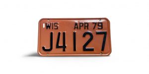 1979 WISCONSIN MOTORCYCLE LICENSE PLATE J4127 WITH ORIGINAL ENVELOPE