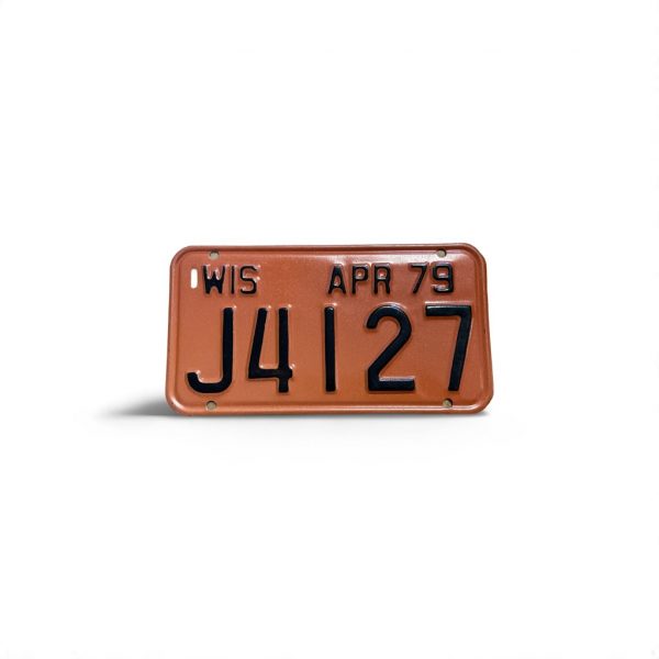 1979 WISCONSIN MOTORCYCLE LICENSE PLATE J4127 WITH ORIGINAL ENVELOPE