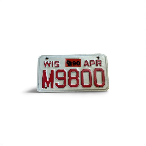 1990 WISCONSIN MOTORCYCLE LICENSE PLATE M9800
