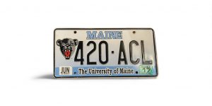 2017 MAINE 420 ACL UNIVERSITY OF MAINE LICENSE PLATE