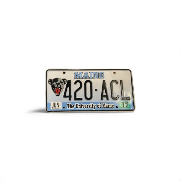 2017 MAINE 420 ACL UNIVERSITY OF MAINE LICENSE PLATE