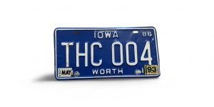 1993 IOWA LICENSE PLATE THC 004 420
