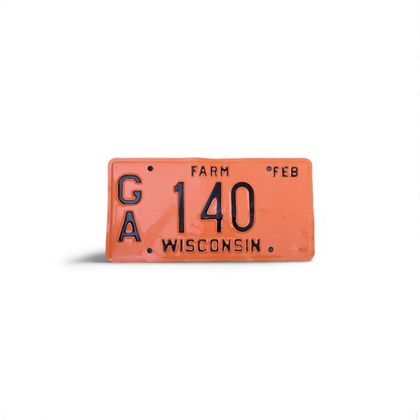 1992 WISCONSIN FARM LICENSE PLATE 140 NO STICKER