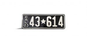 1923 CALIFORNIA LICENSE PLATE 43 614 STAR