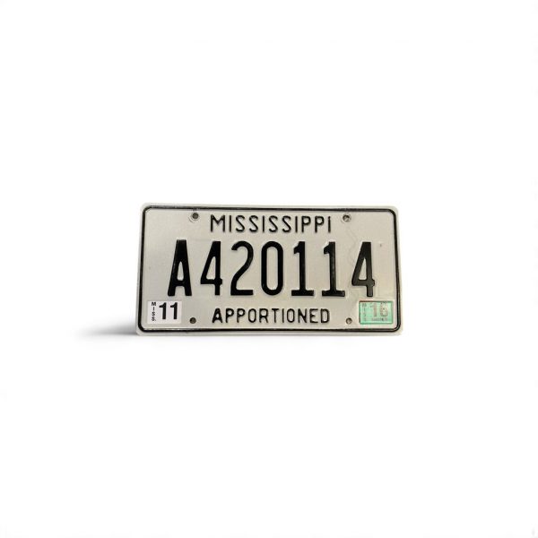 2016 MISSISSIPPI LICENSE PLATE A 420 114 APPORTIONED