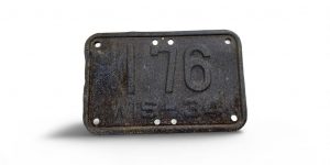 1934 WISCONSIN MOTORCYCLE LICENSE PLATE RARE 176 LOW NUMBER 3-DIGIT