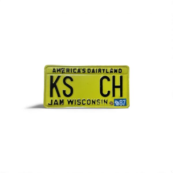 1987 WISCONSIN LICENSE PLATE AMERICA'S DAIRYLAND KS CH VANITY