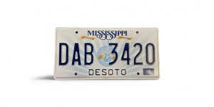 MISSISSIPPI LICENSE PLATE GUITAR DAB 3420 420