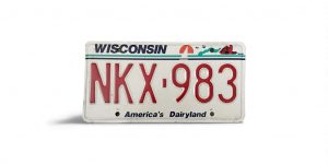1995 WISCONSIN LICENSE PLATE NKX 983 NO STICKER