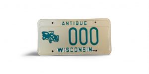 WISCONSIN ANTIQUE SAMPLE LICENSE PLATE RARE 000
