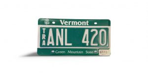 2013 VERMONT LICENSE PLATE ANL 420 DEBOSSED