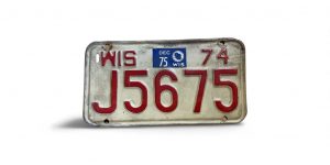 1974 WISCONSIN MOTORCYCLE LICENSE PLATE J5675