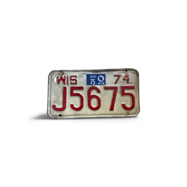 1974 WISCONSIN MOTORCYCLE LICENSE PLATE J5675