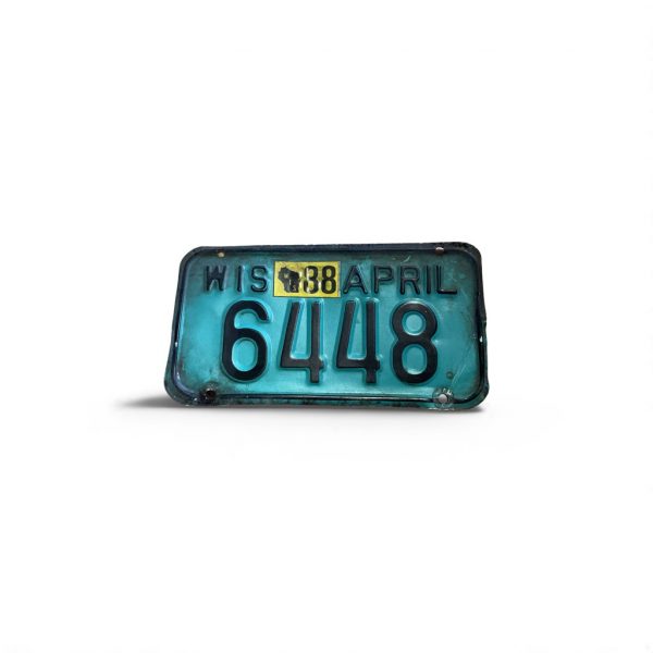 1988 WISCONSIN MOTORCYCLE LICENSE PLATE 6448 LOW NUMBER