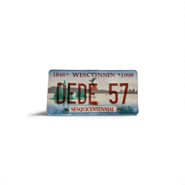 1998 WISCONSIN VANITY LICENSE PLATE DEDE 57 SESQUICENTENNIAL