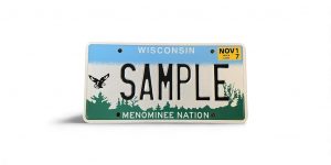 2017 WISCONSIN SAMPLE MENOMINEE NATION TRIBAL LICENSE PLATE