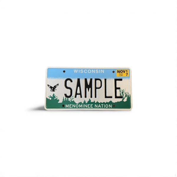 2017 WISCONSIN SAMPLE MENOMINEE NATION TRIBAL LICENSE PLATE