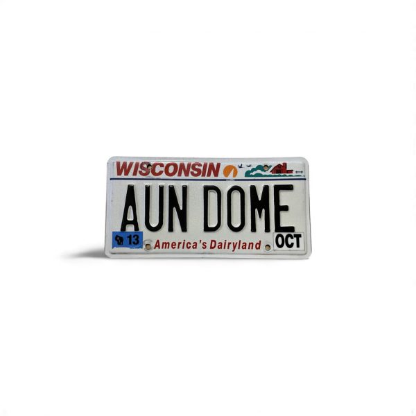 2013 WISCONSIN VANITY LICENSE PLATE AUN DOME