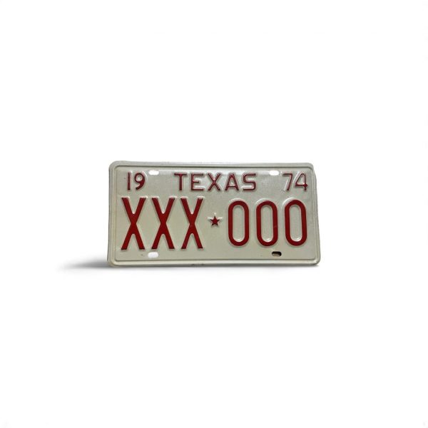 1974 TEXAS LICENSE PLATE XXX 000 SAMPLE