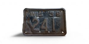 1939 WISCONSIN MOTORCYCLE LICENSE PLATE RARE 241 LOW NUMBER 3-DIGIT