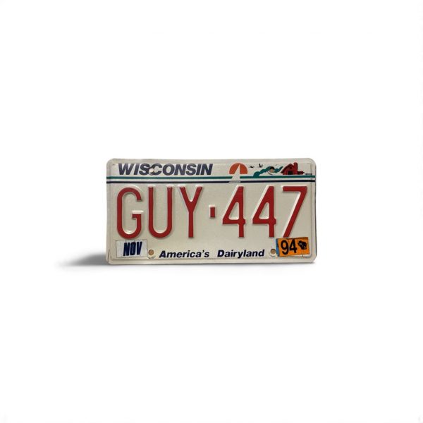 1994 WISCONSIN LICENSE PLATE GUY 447 AMERICA'S DAIRYLAND