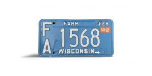 1980 WISCONSIN FARM LICENSE PLATE 1568