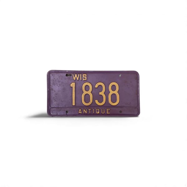 WISCONSIN ANTIQUE LICENSE PLATE 1838