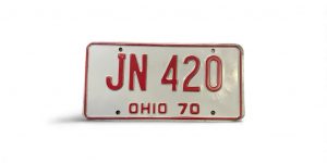 1970 OHIO JN 420 LICENSE PLATE