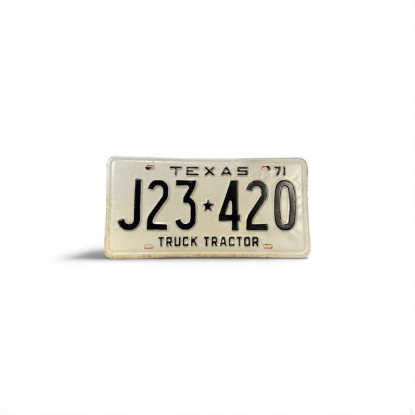 1971 TEXAS TRUCK TRACTOR LICENSE PLATE J23 420