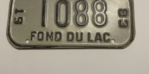 1983 WISCONSIN FOND DU LAC BICYCLE BIKE LICENSE PLATE 1088