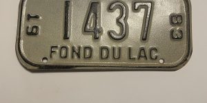 1983 WISCONSIN FOND DU LAC BICYCLE BIKE LICENSE PLATE 1437