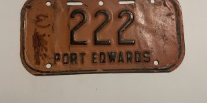 197X WISCONSIN PORT EDWARDS BICYCLE BIKE LICENSE PLATE 222 TRIPLE 2'S