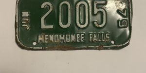 1979 JUNE WISCONSIN MENOMINEE FALLS BICYCLE BIKE LICENSE PLATE 2005